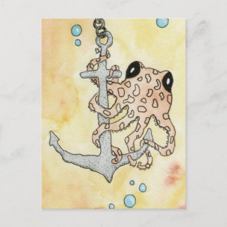 Oktopus och ankare vykort