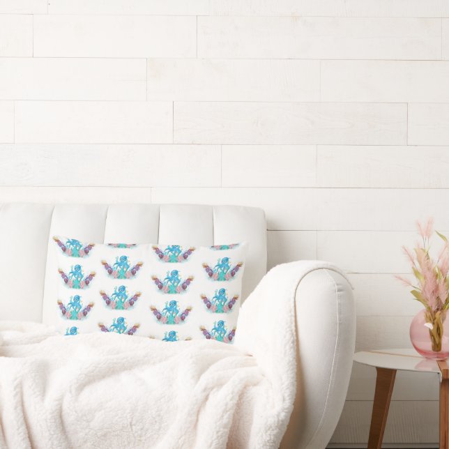 Oktopus och färggranulat Lumb Lumbarkudde (Soffa)