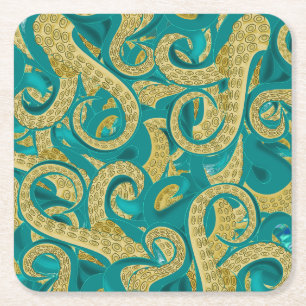 Oktopus Papper Underlägg - Målning Kvadrat