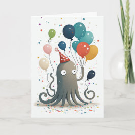 Oktopus Party-hälsningskort Kort
