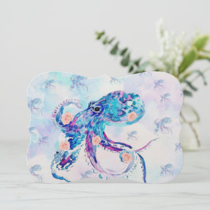 Oktopus pastel i dröm julkort