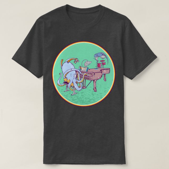 Oktopus Play piano T Shirt (Design framsida)