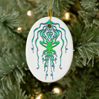 Oktopus Squid Tribal Tattoo Abstract Design Julgransprydnad Keramik