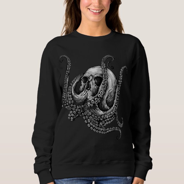 Oktopus Sugar Skullgrafik T-Shirt (Framsida)