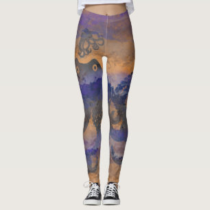 Oktopus tentakler, orange, färgpigment leggings