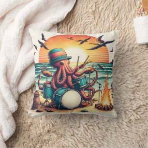 Oktopus Uppläggningsdrums nära Sunset Beach Kudde