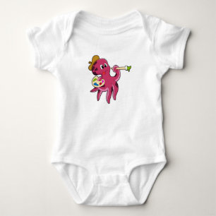 Oktopus vid målning med pensel & Färg T Shirt