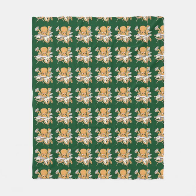 Oktopusstrykning, överväldigad av kors. fleecefilt (Framsidan)