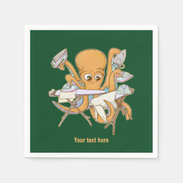 Oktopusstrykning, överväldigad av kors. pappersservett