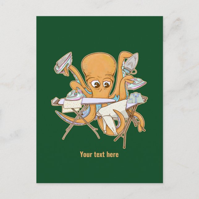 Oktopusstrykning, överväldigad av kors. vykort (Framsida)