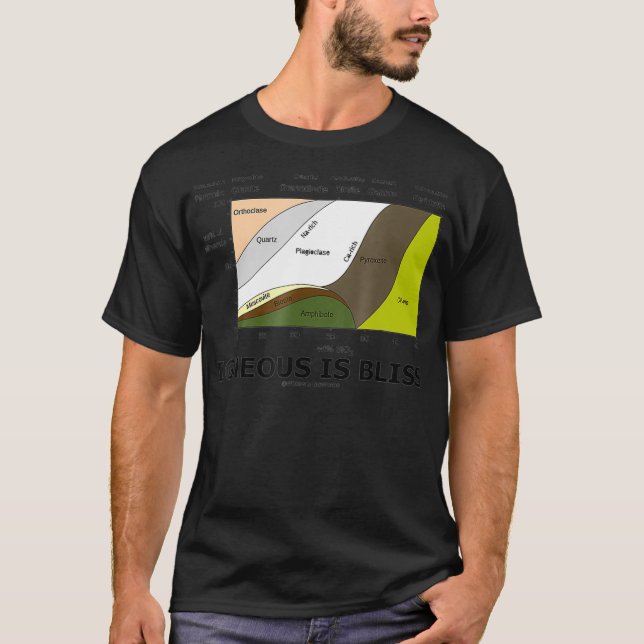 Okunnig är Bliss Geology Sten Geek Humor  T Shirt (Framsida)