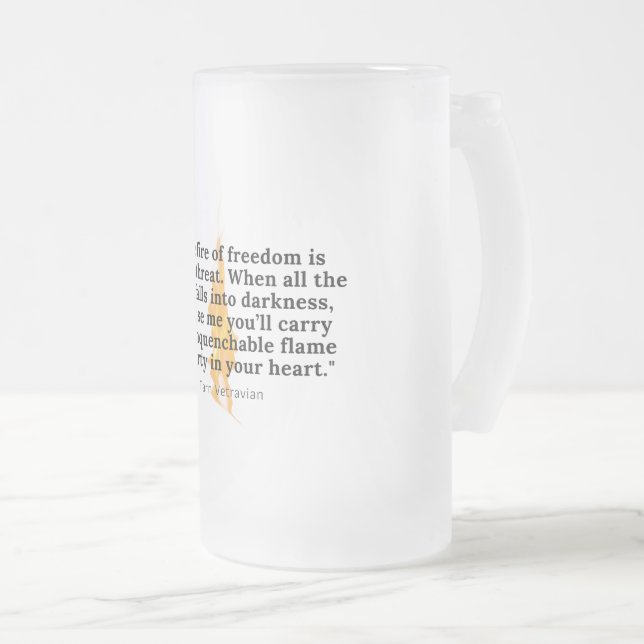 Okvenkelt flamma - frostat glas Mugg (Framsida höger)