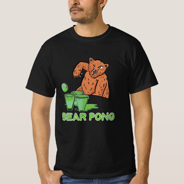 Öl A Bear Pong T Shirt (Framsida)