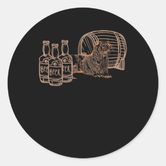 Öl Älskare som dricker Drunk Otter Runt Klistermärke