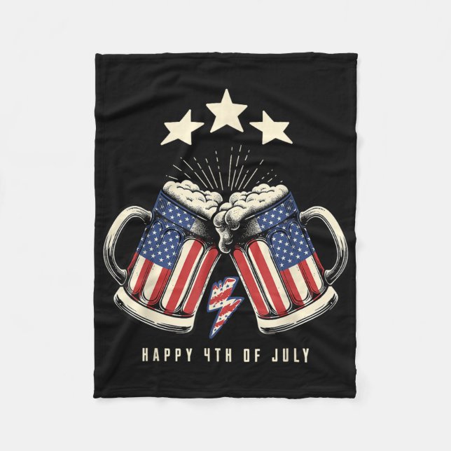 Öl Amerikansk Flagga 4:e Juli Män Kvinnor Merica D Fleecefilt (Framsidan)