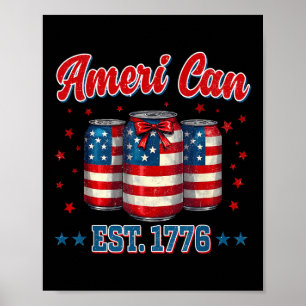 Öl Amerikansk Flagga 4:e Juli Män Kvinnor Merica D Poster