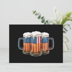 Öl Amerikansk Flagga 4:e Juli Merica Drickande USA Inbjudningar