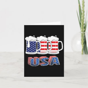 Öl Amerikansk Flagga 4:e Juli Merica Usa Drickande Kort