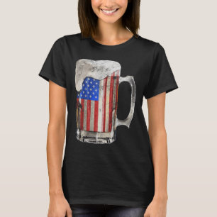 Öl amerikanska Flagga 4 juli: USA som dricker Part T Shirt
