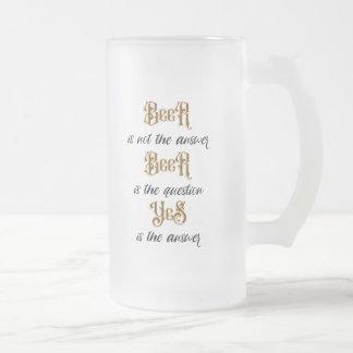 "Öl.. är inte svaret" Monogram Frostat Ölglas