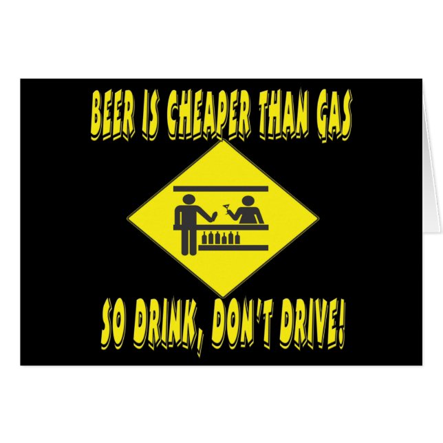 Öl är mer billig än gasar hälsningskort (Framsidan Horizontal)