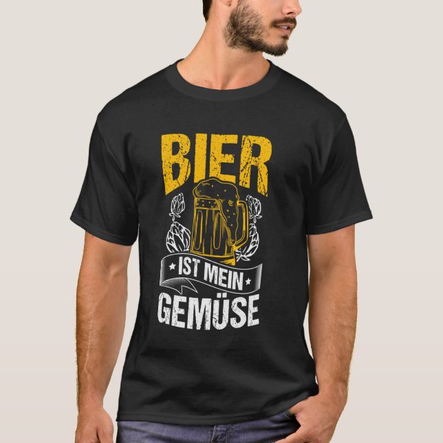 Öl är min grönsak Ölordspråk Roligt T Shirt (Framsida)