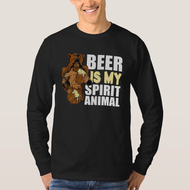 Öl är mitt spritdjur som dricker Viking T Shirt (Framsida)