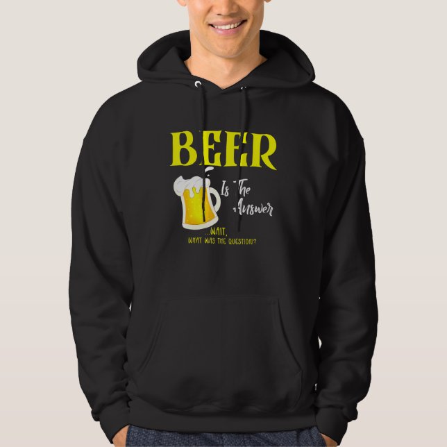 Öl är svaret på frågan hoodie (Framsida)