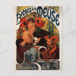 Öl av Meuse av Alphonse Mucha Vykort