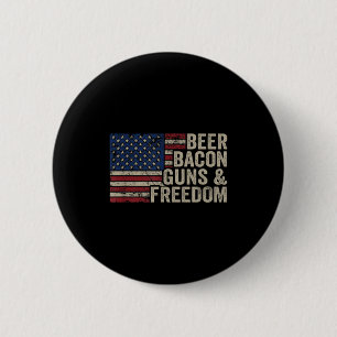 Öl Bacon Guns &amp; Dom - Bbq Vintage Usa Flag D Knapp