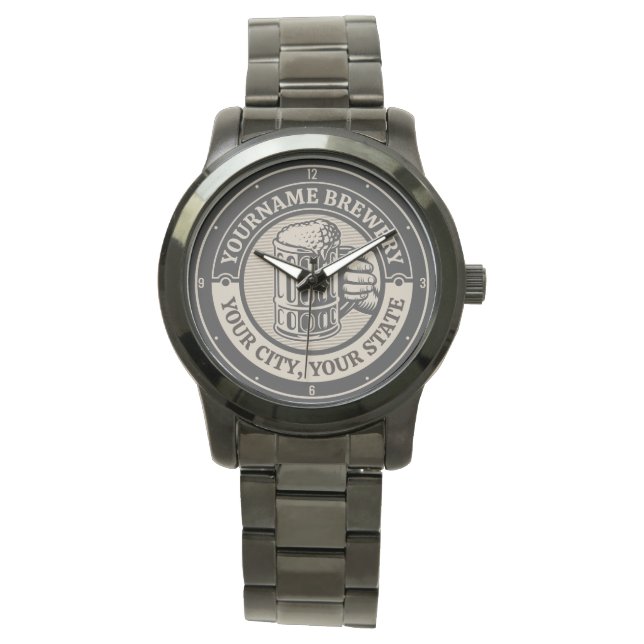 Öl Brewery Big Mugg vid Personlig NAMN Armbandsur (Framsida)