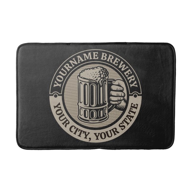 Öl Brewery Big Mugg vid Personlig NAMN Badrumsmatta (Framsidan)