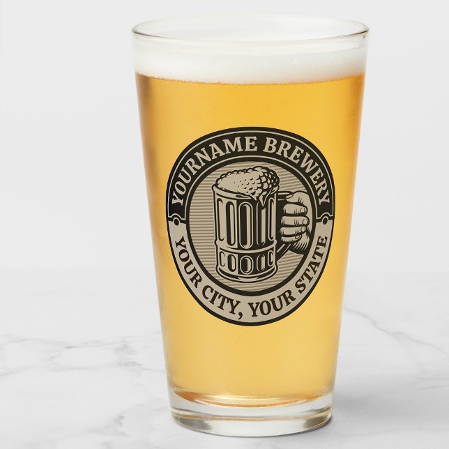 Öl Brewery Big Mugg vid Personlig NAMN Glaskopp (Skapare uppladdad)