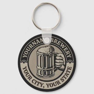 Öl Brewery Big Mugg vid Personlig NAMN Nyckelring