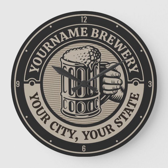 Öl Brewery Big Mugg vid Personlig NAMN Stor Klocka (Framsida)