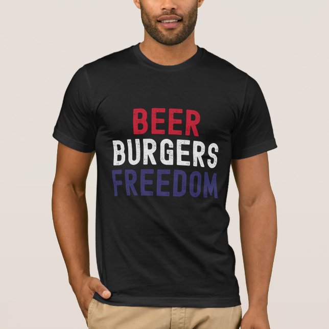 Öl, burgare, frihet t shirt (Framsida)