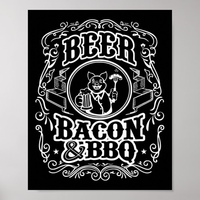 Öl Bycon och Bbq Poster (Framsidan)