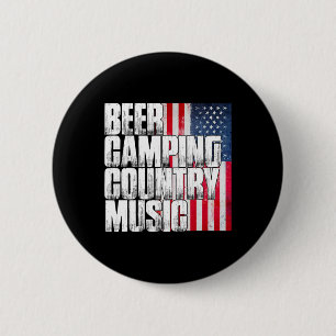 Öl Camping Country Musik Patriotisk Amerikansk Fla Knapp