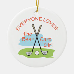 Öl Cart Girl Julgransprydnad Keramik
