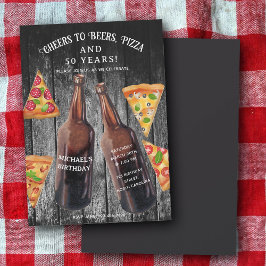 Öl Cheers Pizza 50-årsfirande Inbjudningar