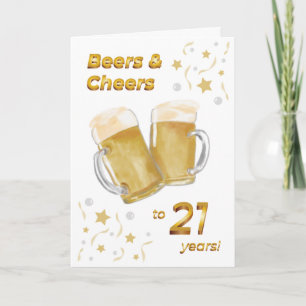 Öl & Cheers tjugoförsta födelsedag Kort