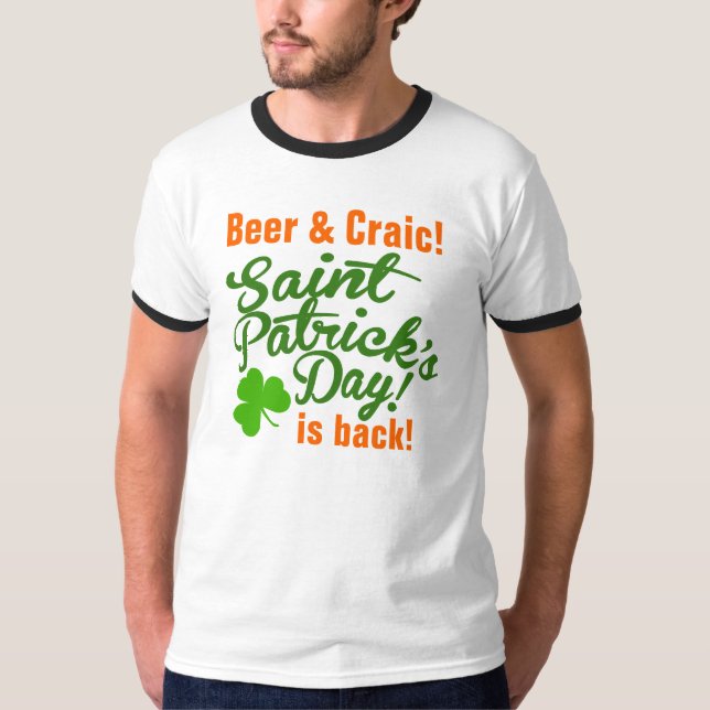 Öl & den Craic st patricks day är tillbaka Tröja (Framsida)