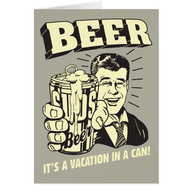 Öl: Det är en flykt i burk Hälsningskort (Framsidan)