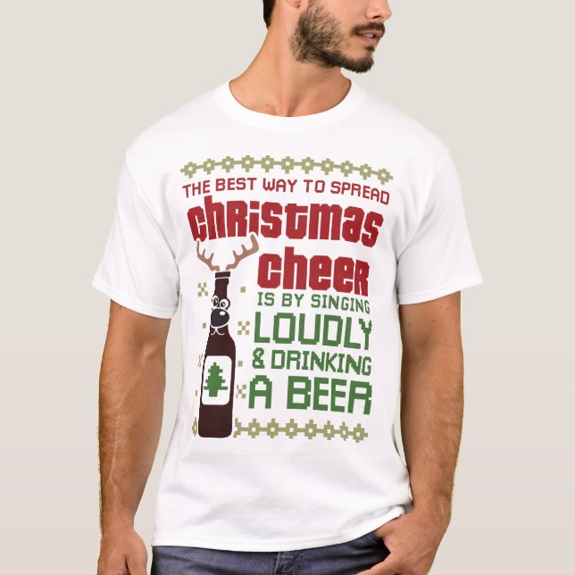 Öl - det bästa sättet att sprida julklapp t shirt (Framsida)