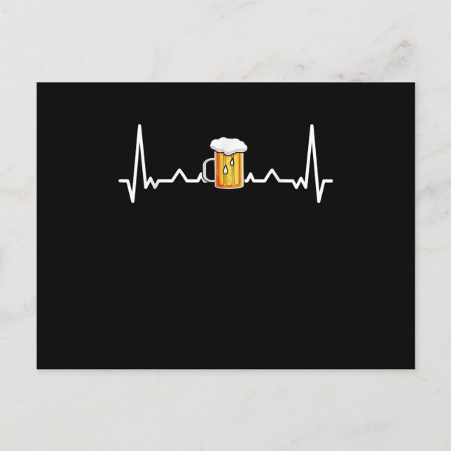 Öl Drickande Alkohol Hjärtbeat Present Meddelande Vykort (Framsida)