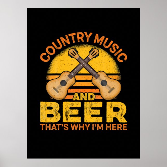 Öl Drinker Land Music och öl från födelsedagen Poster (Framsidan)