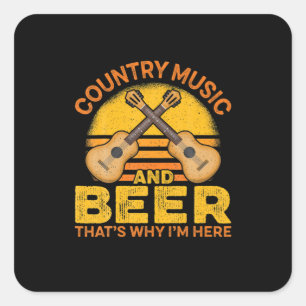 Öl Dryckare Country Musik Och Öl Födelsedag Fyrkantigt Klistermärke