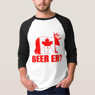 ÖL EH? Kanadensisk flagga för rolig björnhjort Tee Shirt