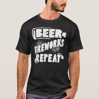 Öl Fireworks Upprepa 4:e juli-drickande T Shirt