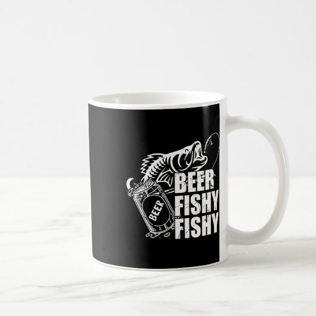 Öl Fiskig Fiskig Rolig Fiske Dricker Födelsedag G Kaffemugg (Höger)